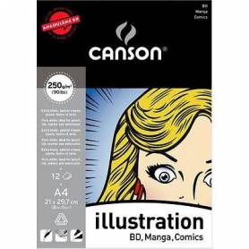 Альбом Canson Illustration, А4, 250 г/м2, 12л.