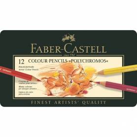 Набор цветных карандашей Faber-Castell Polychromos в металлической коробке, 12 цветов