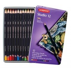 Цветные карандаши Derwent Studio, 12 шт., металл