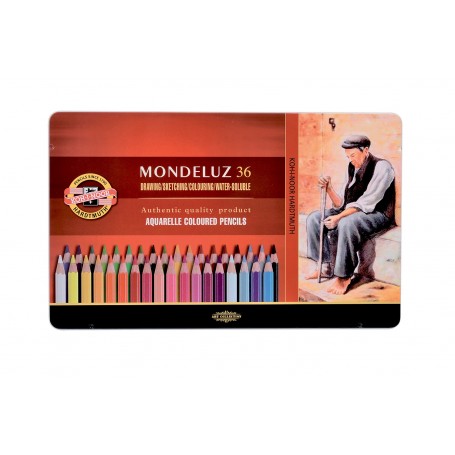 Набор акварельных карандашей Mondeluz, 36 цветов, металл