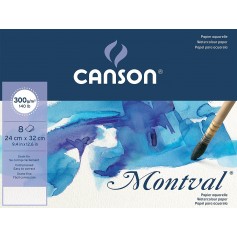Папка бумаги для акварели Canson Montval Фин 24х32 см., 8 л., 300 г/м2