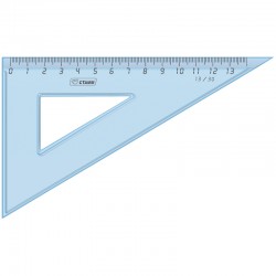 Треугольник Стамм 30° 13 см, голубойпрозрачный пластик