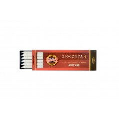 Набор грифелей Gioconda для цанговых карандашей, белый мел, 5.6 мм., 6 шт.