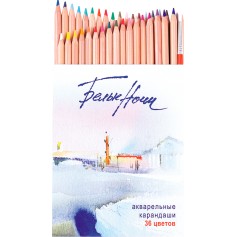 Набор акварельных карандашей Белые ночи, 36 цветов, картон