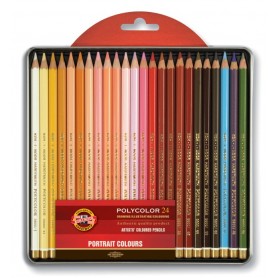Цветные карандаши Koh-i-noor Polycolor "Портрет", 24 шт., металл