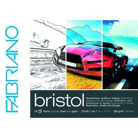 Альбом для рисования Fabriano Bristol 29,7x42 см., 20 л., 250 г/м2, склейка по короткой стороне