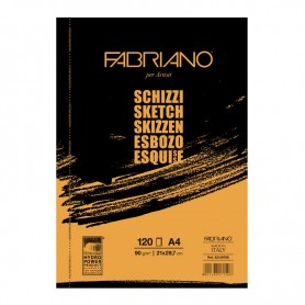 Альбом для рисования Fabriano Schizzi, 21x29,7 см., 120 л., 90 г/м2, склейка по короткой стороне