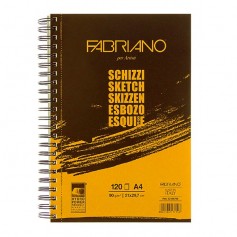 Альбом для рисования Fabriano Schizzi, 21x29,7 см. (А4), 120 л., 90 г/м2, спираль по длинной стороне