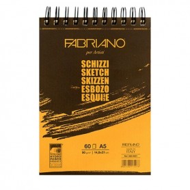 Альбом для рисования Fabriano Schizzi, 14,8x21 см., 60 л., 90 г/м2, спираль по короткой стороне