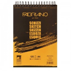 Альбом для рисования Fabriano Schizzi, 21x29,7 см., 120 л., 90 г/м2, спираль по короткой стороне