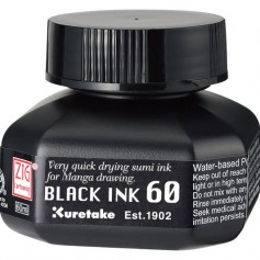 Тушь черная Zig Black Ink для манги, комиксов, каллиграфии и леттеринга, 60 мл.