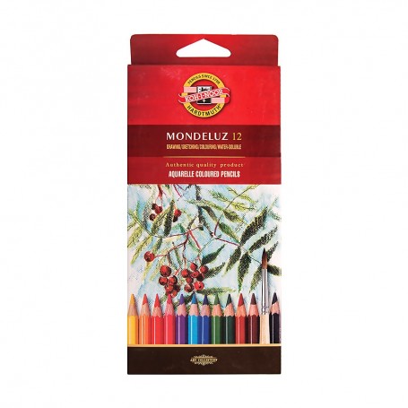 Акварельные цветные карандаши Mondeluz, 12 цветов, картон
