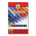 Цельнографитовые цветные карандаши Progresso, 12 цветов, картон