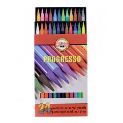 Цельнографитовые цветные карандаши Progresso, 24 цветов, картон