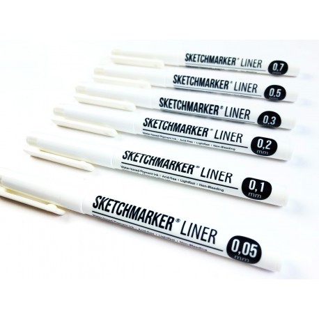 Черные капилярные ручки (линеры) Sketchmarker Liner