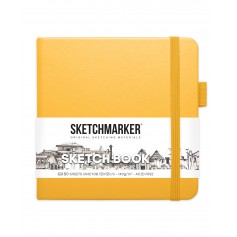 Блокнот для зарисовок Sketchmarker, 12х12 см., 140 г/м2, 80 л., твердая оранжевая обложка