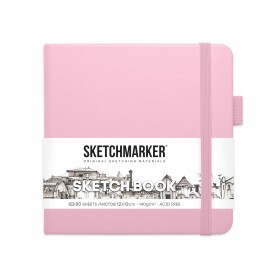 Блокнот для зарисовок Sketchmarker, 12х12 см., 140 г/м2, 80 л., твердая розовая обложка